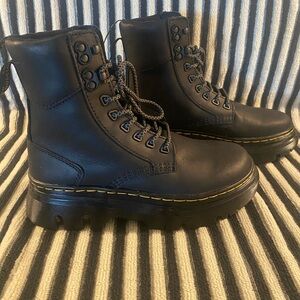 Dr. Martens Black Lace-Up Platform Tarik Wyoming Leather Utility Boots
